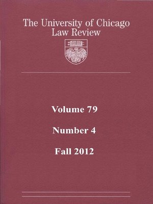 cover image of University of Chicago Law Review